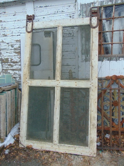 Antique Sliding Paneled Door Salvaged