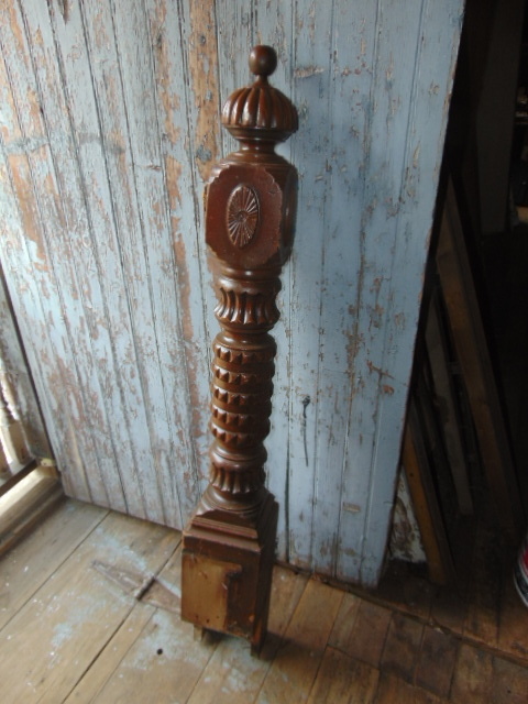 Vintage Walnut Turned Newel Post