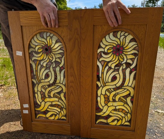 Antique Sunflower Stained Glass Windows