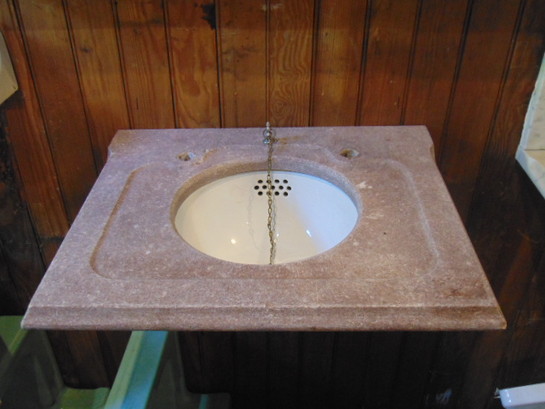 Antique Salvaged Pink Marble Sink Top