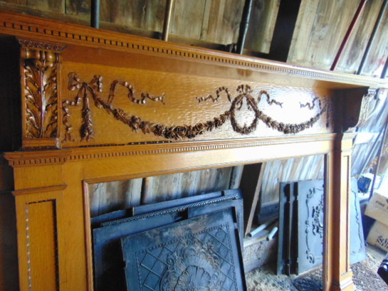Salvaged Wooden Fireplace Mantel