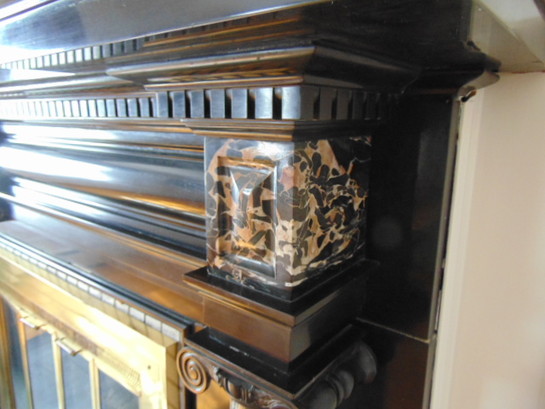 Antique Black and Gold Marble Mantel Blocks