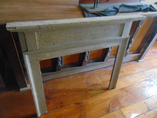 Early Salvaged Small Wooden Mantel  