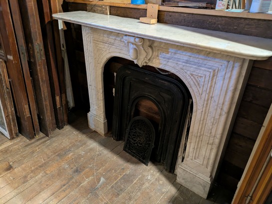 Square Opening Carrara Marble Mantel