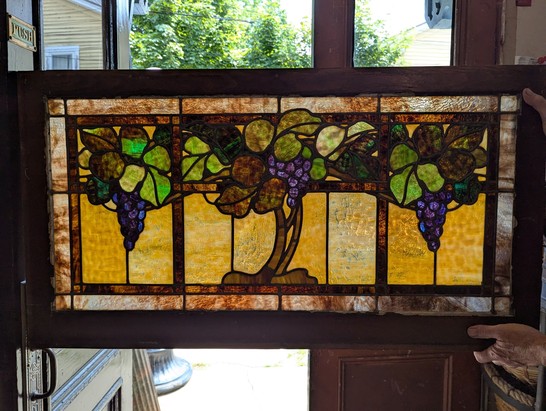Antique Leaded Glass Cabinet Doors